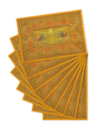 Banarasi Zari Set of 6 Placemats with 6 Coasters