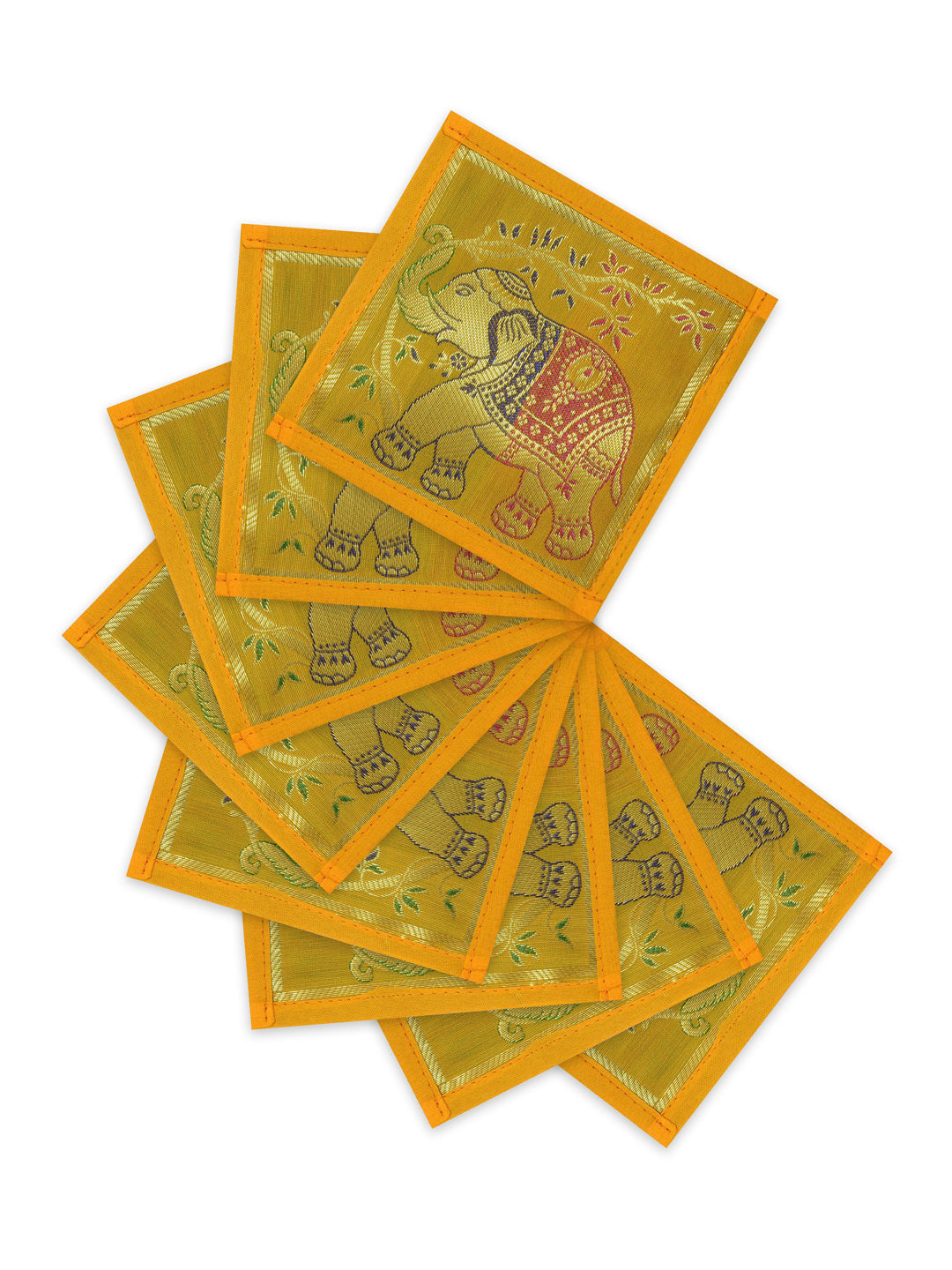 Banarasi Zari Set of 6 Placemats with 6 Coasters