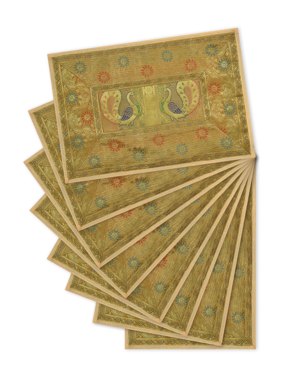 Banarasi Zari Set of 6 Placemats with 6 Coasters