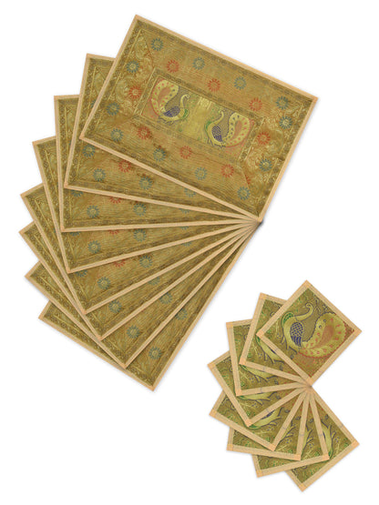 Banarasi Zari Set of 6 Placemats with 6 Coasters