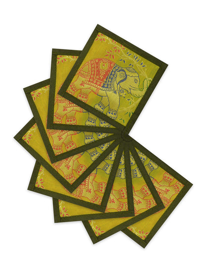 Banarasi Zari Set of 6 Placemats with 6 Coasters