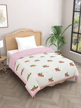 Handblock Printed Cotton Reversible Kids Razai/ Quilt- 60x90 inches