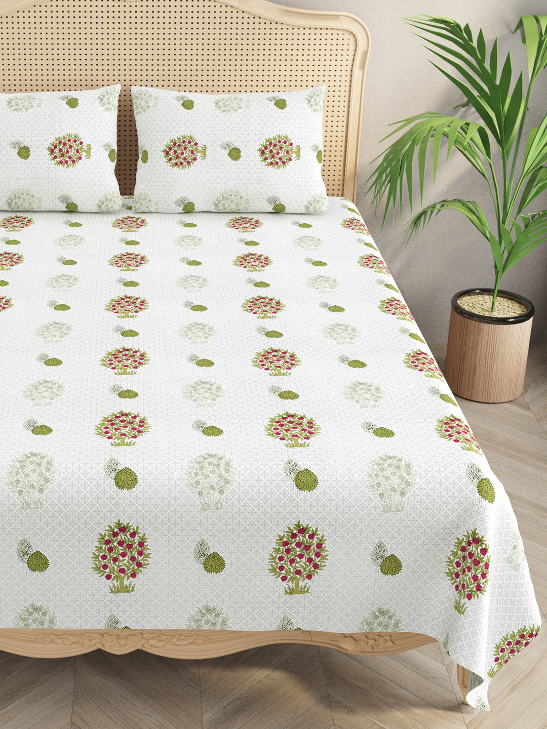 Cotton Linen Super King Bedsheet with 2 Pillow Covers