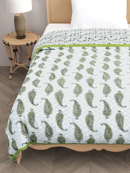 Ethnic Motifs Printed Single Bed Cotton Quilt with Cotton filling 60*90 Inches