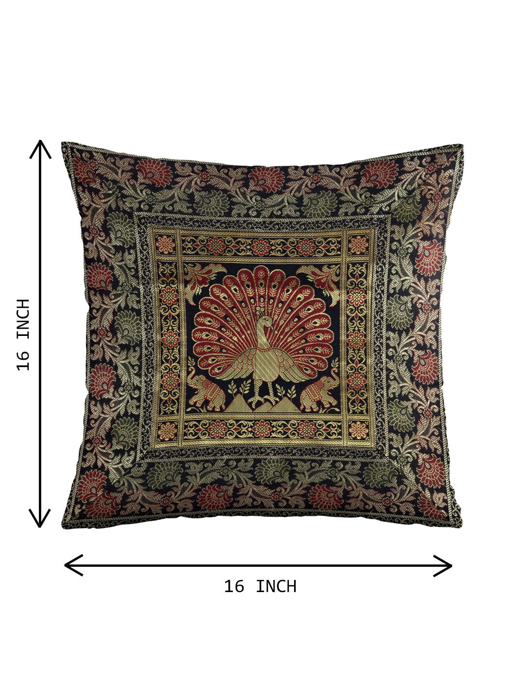 Set of 2 Banarasi Cushion Cover - 16 Inches