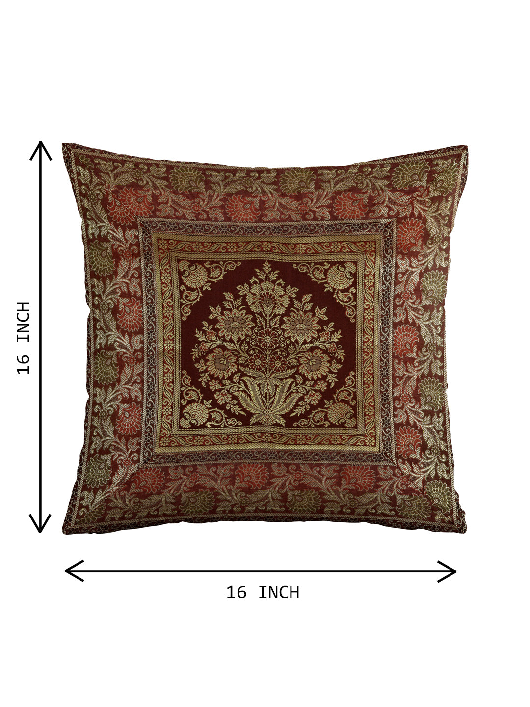 Set of 2 Banarasi Cushion Cover - 16 Inches