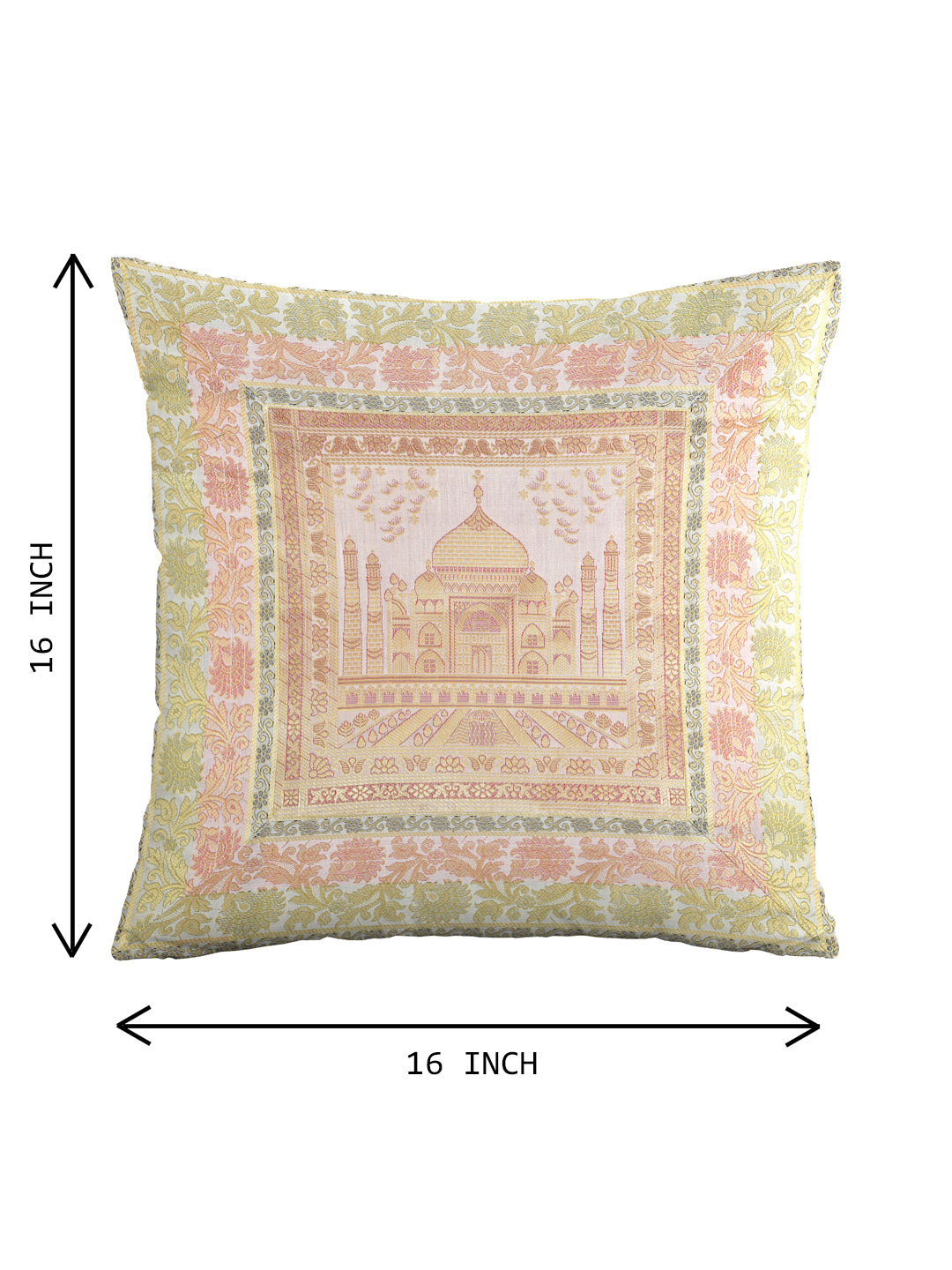 Set of 2 Banarasi Cushion Cover - 16 Inches-10