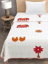 Ethnic Printed Reversible Single Bed Cotton AC Blanket | Lightweight Summer Dohar 60x90 inches