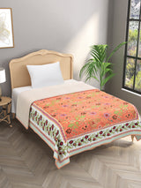 Ethnic Printed Reversible Single Bed Cotton AC Blanket | Lightweight Summer Dohar 60x90 inches