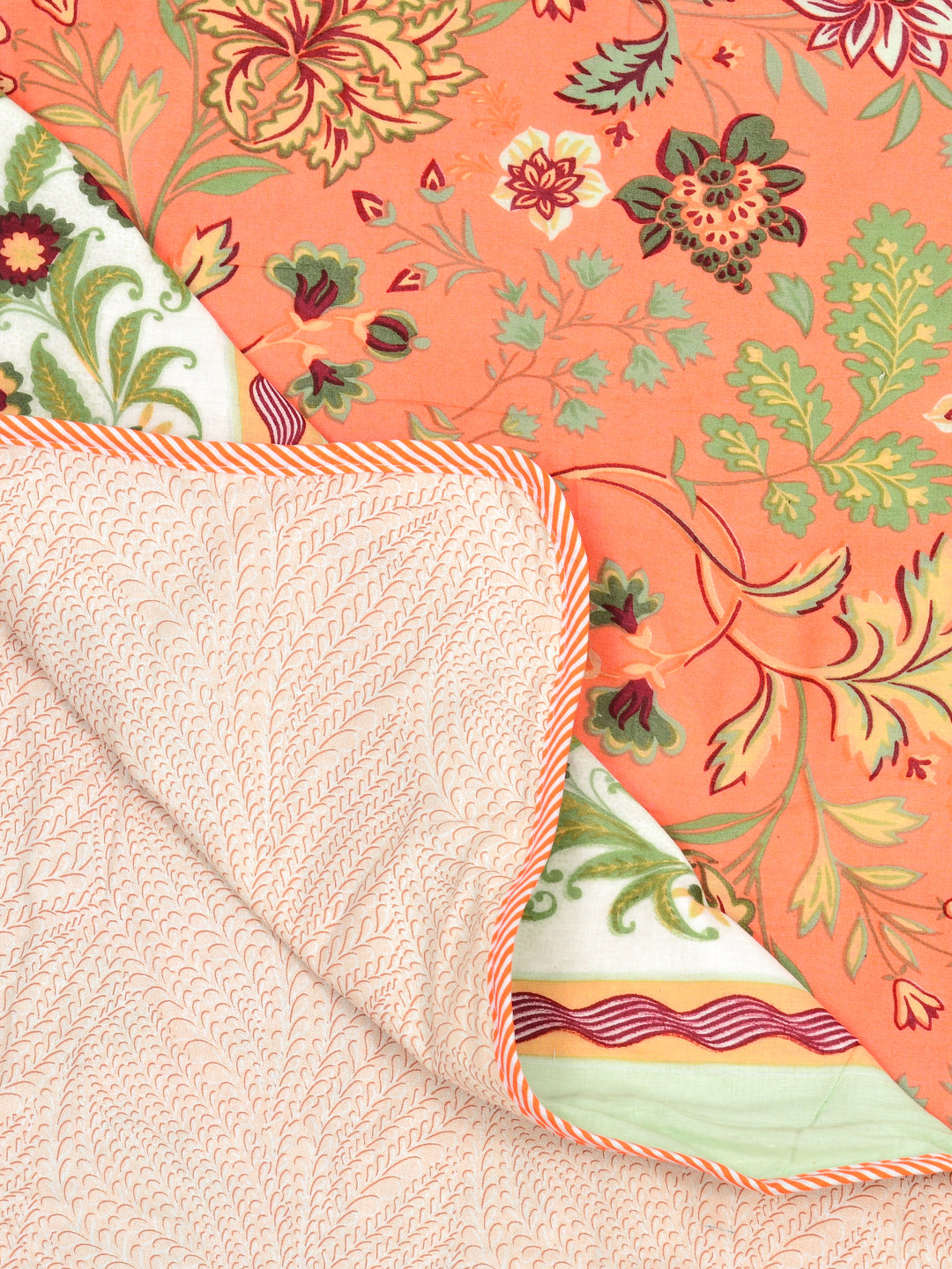 Ethnic Printed Reversible Single Bed Cotton AC Blanket | Lightweight Summer Dohar 60x90 inches