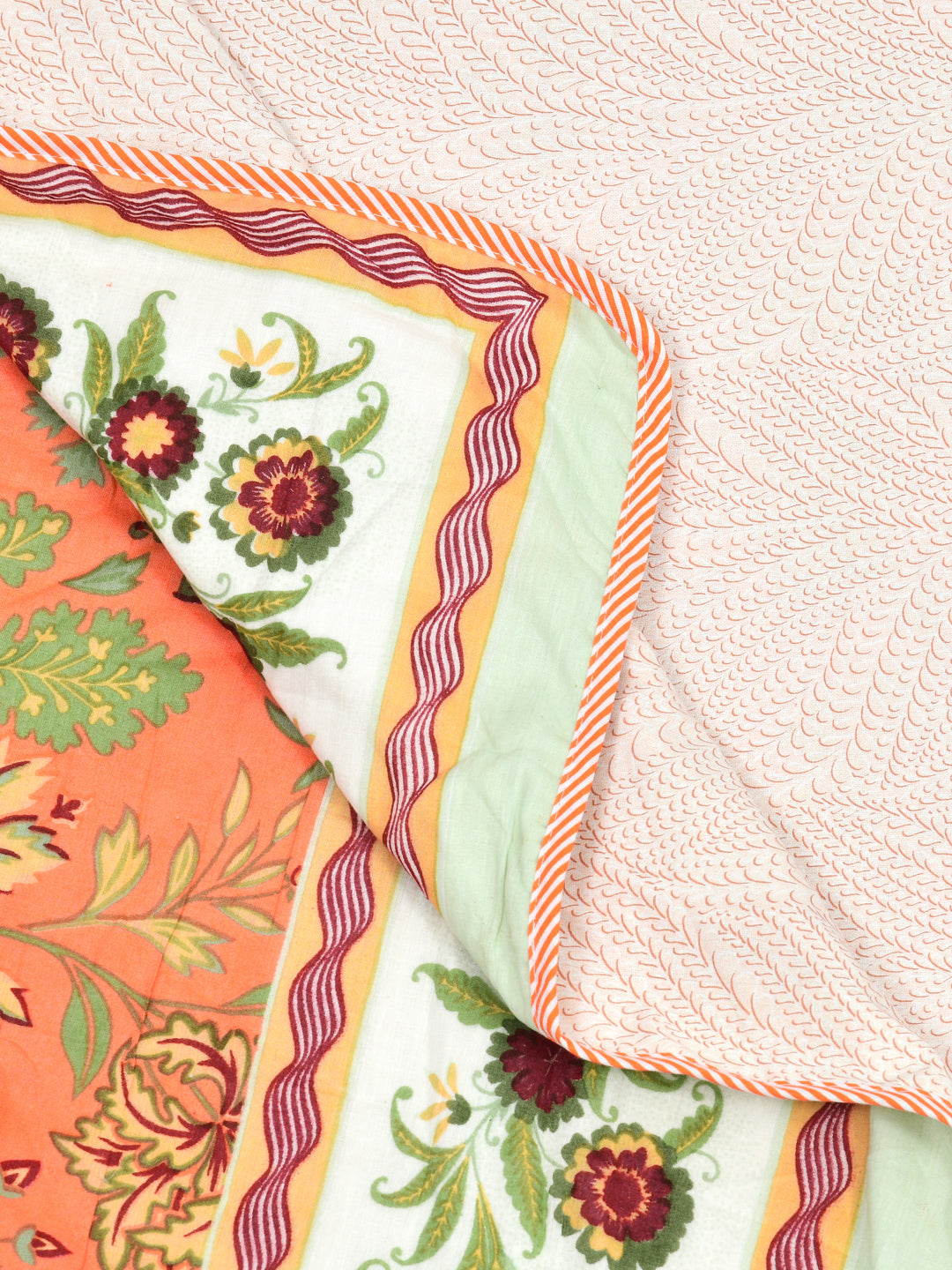 Ethnic Printed Reversible Single Bed Cotton AC Blanket | Lightweight Summer Dohar 60x90 inches