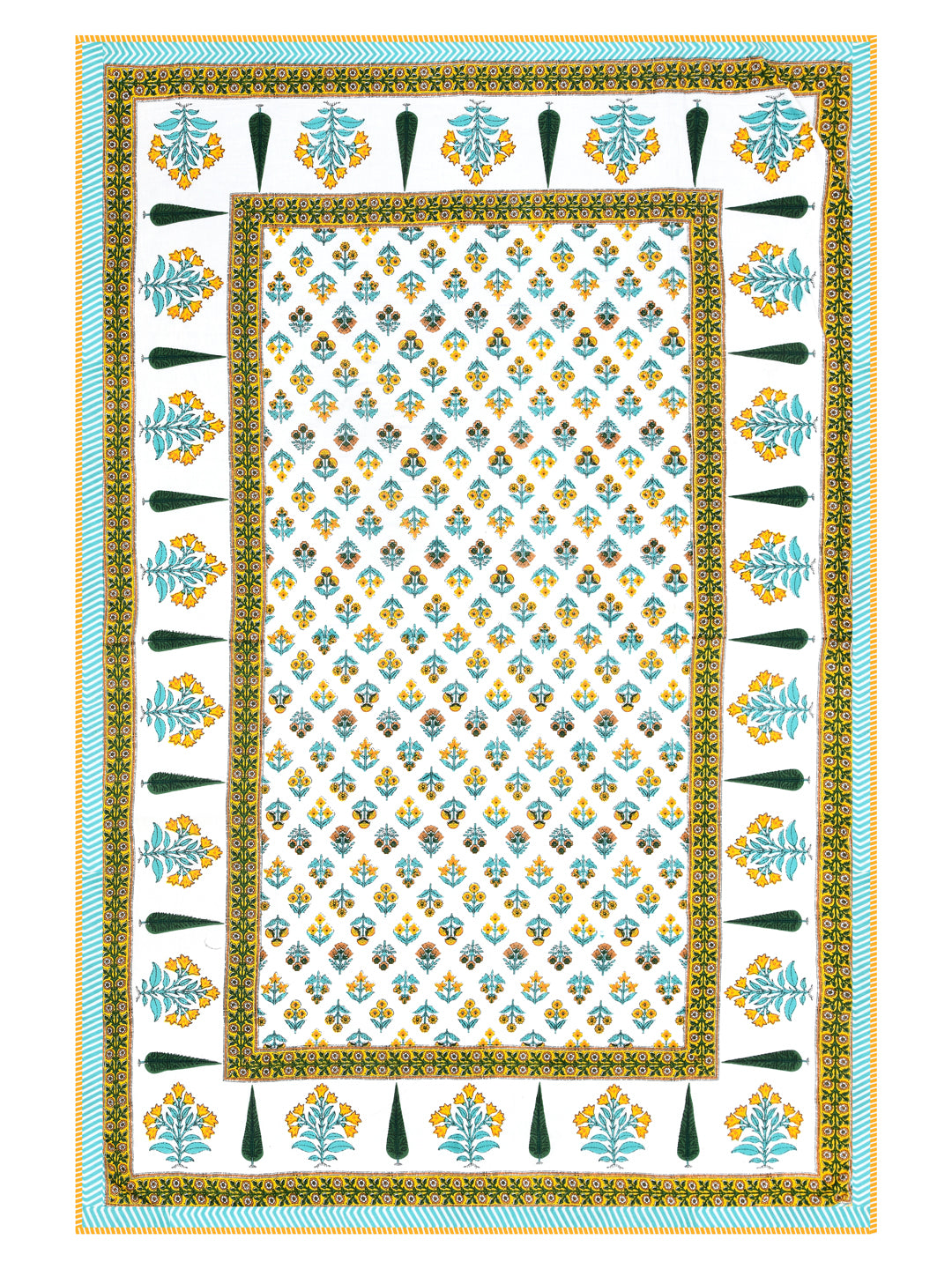 Ethnic Printed Reversible Single Bed Cotton AC Blanket | Lightweight Summer Dohar 60x90 inches
