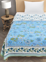 Ethnic Printed Reversible Single Bed Cotton AC Blanket | Lightweight Summer Dohar 60x90 inches