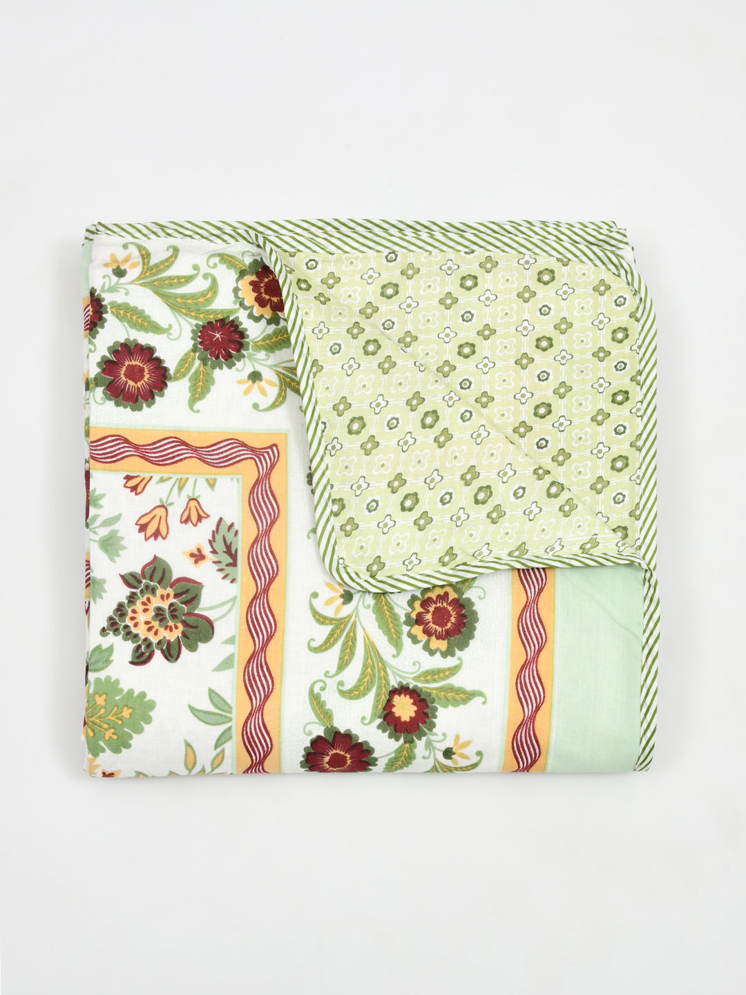 Ethnic Printed Reversible Single Bed Cotton AC Blanket | Lightweight Summer Dohar 60x90 inches