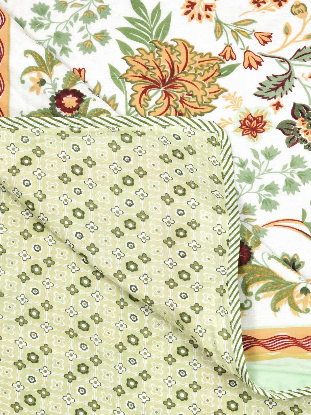 Ethnic Printed Reversible Single Bed Cotton AC Blanket | Lightweight Summer Dohar 60x90 inches