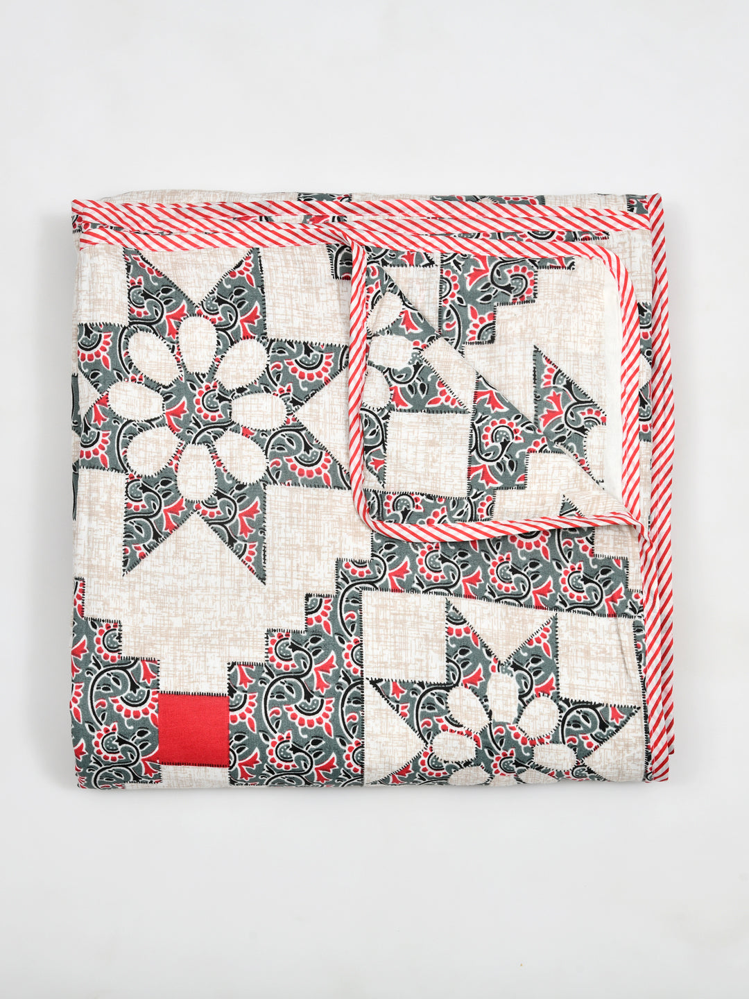 Ethnic Printed Reversible Single Bed Cotton AC Blanket | Lightweight Summer Dohar 60x90 inches