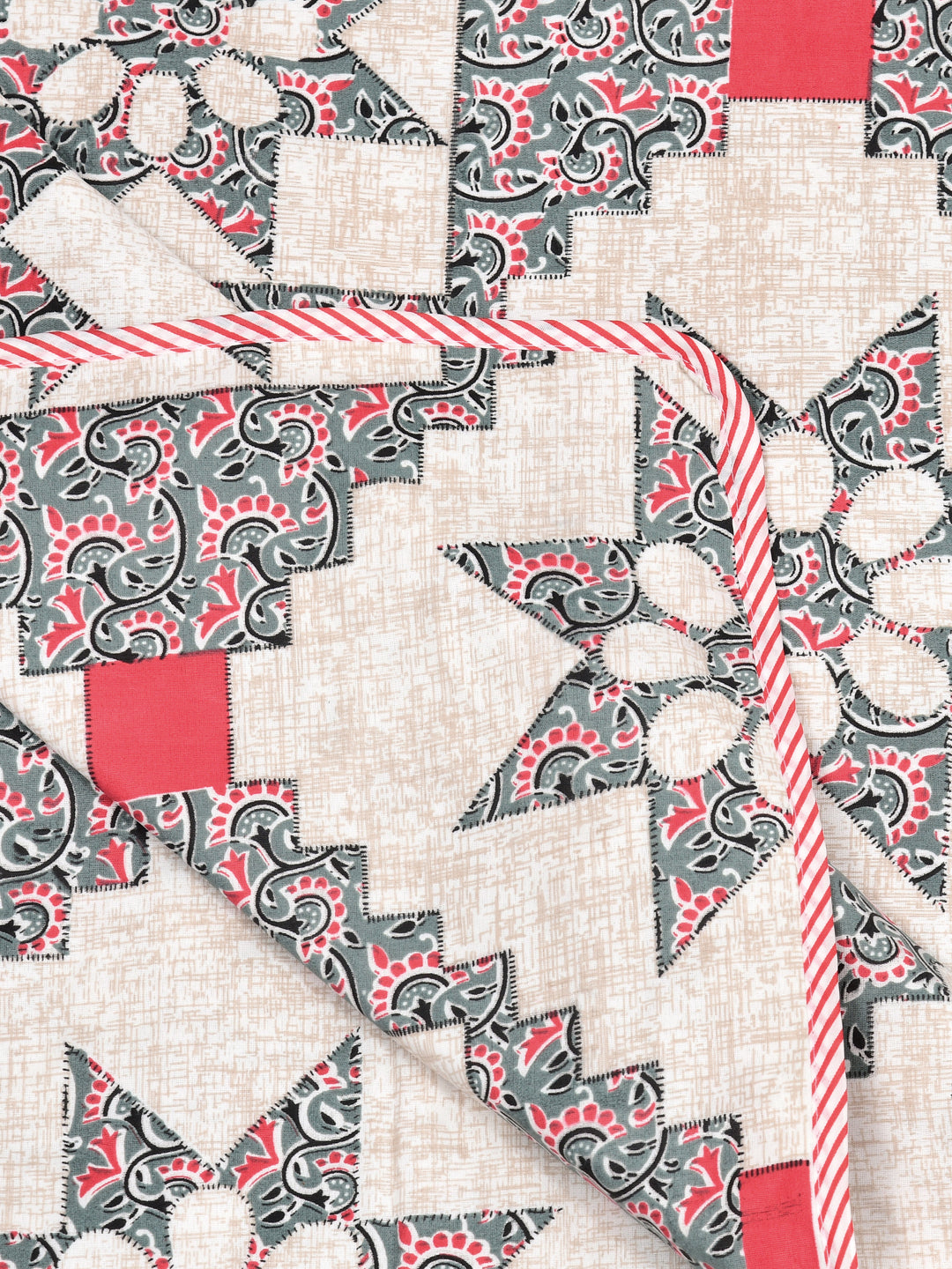 Ethnic Printed Reversible Single Bed Cotton AC Blanket | Lightweight Summer Dohar 60x90 inches