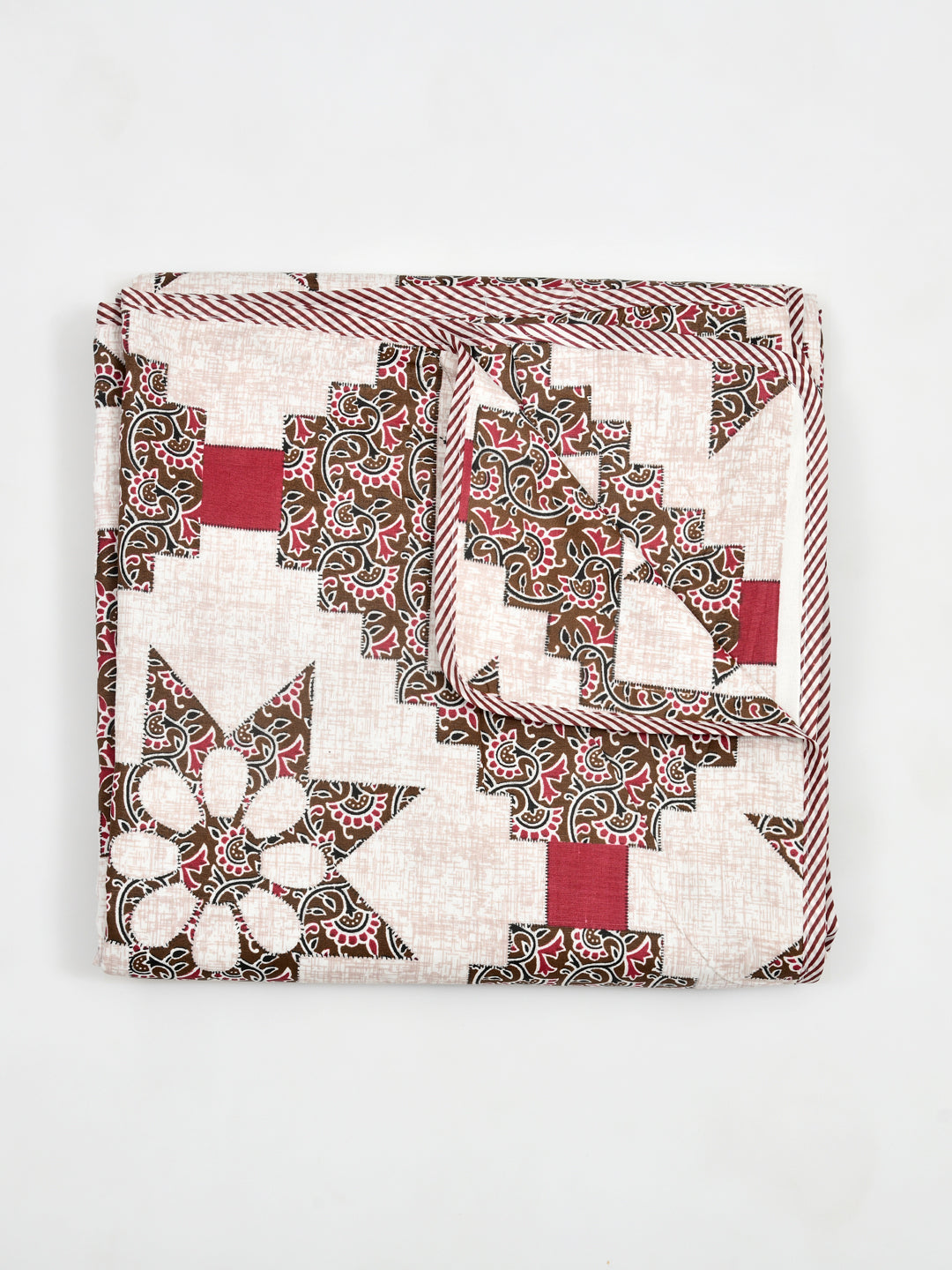 Ethnic Printed Reversible Single Bed Cotton AC Blanket | Lightweight Summer Dohar 60x90 inches