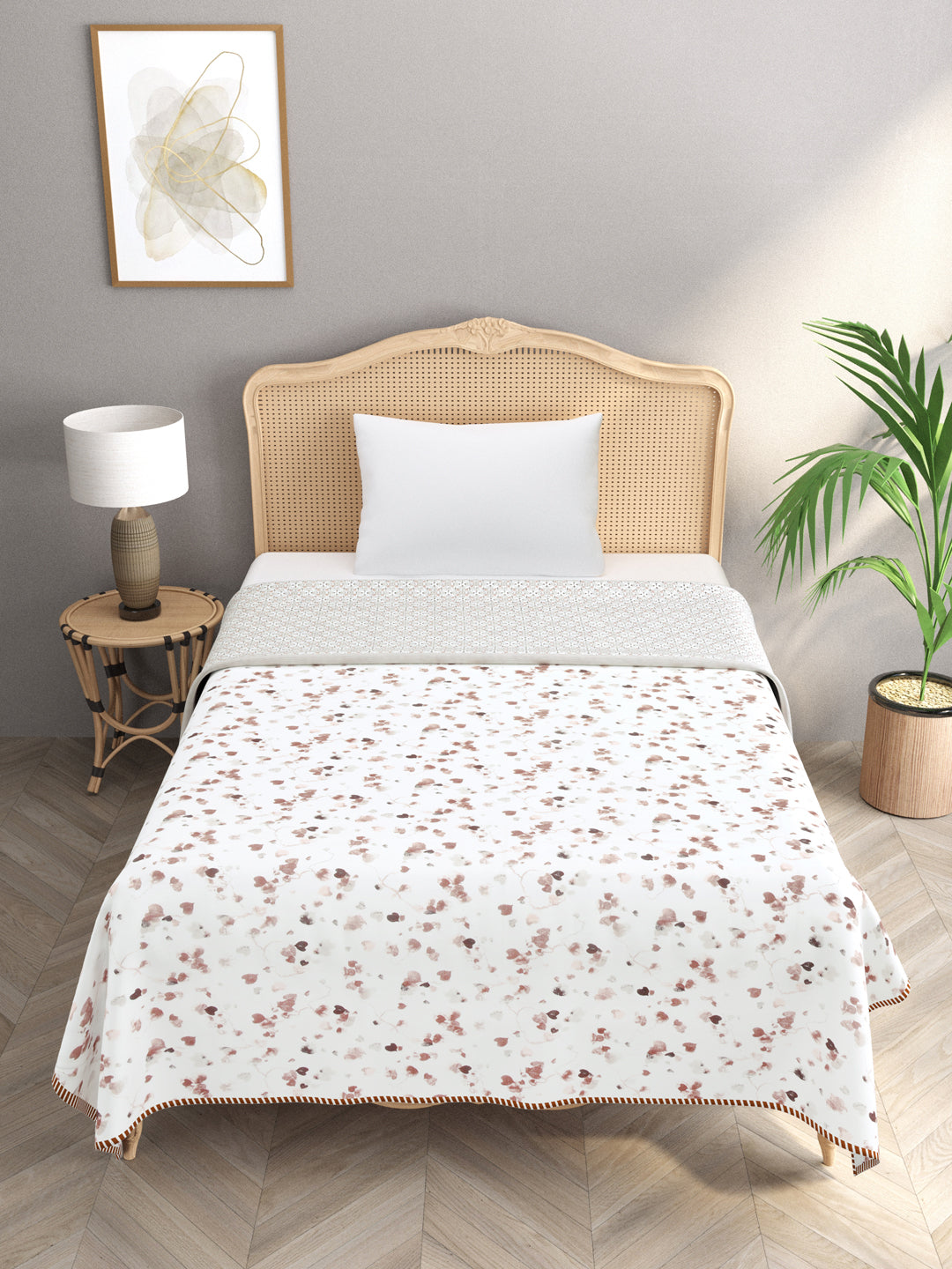 Ethnic Printed Reversible Single Bed Cotton AC Blanket | Lightweight Summer Dohar 60x90 inches