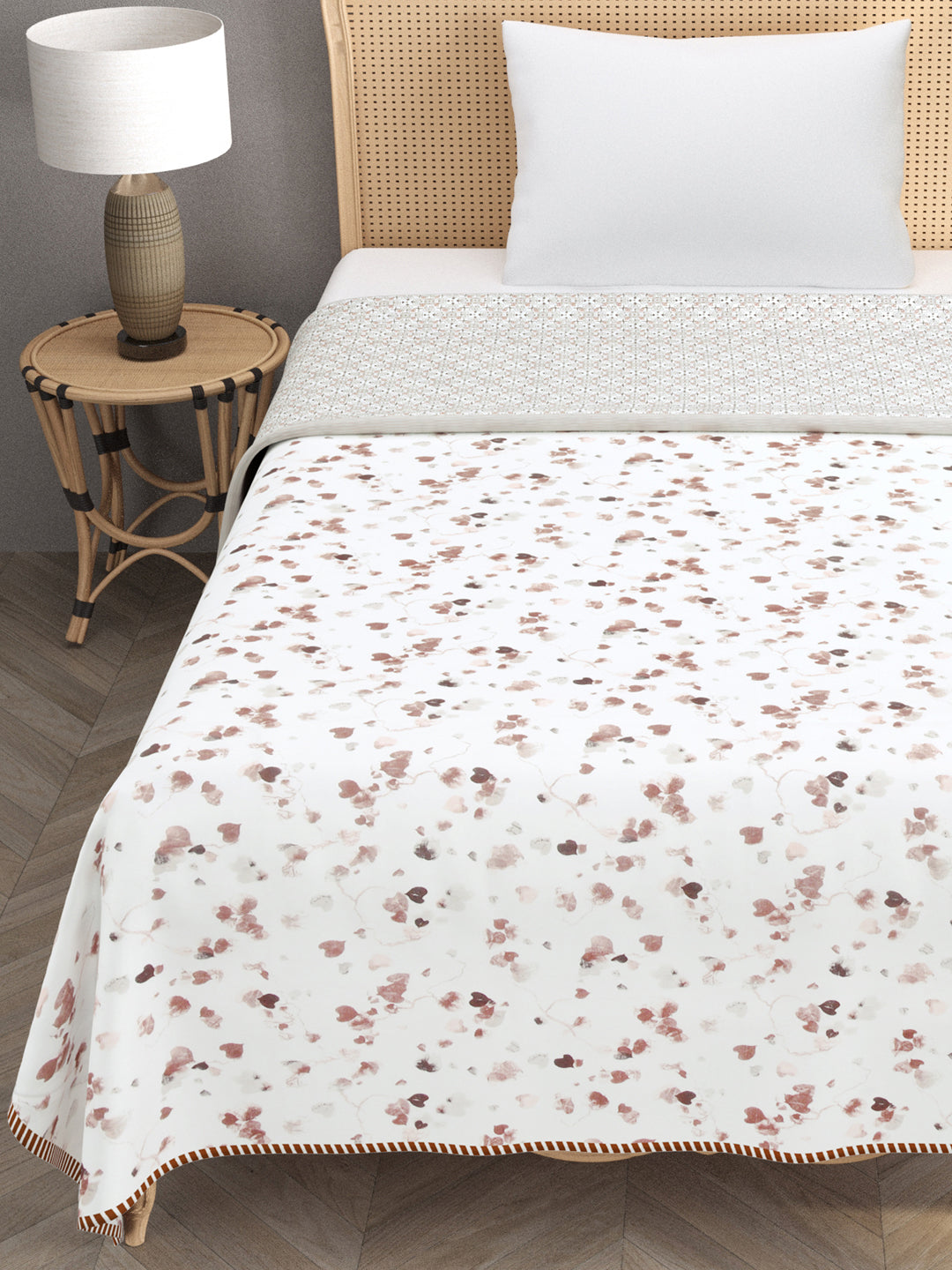 Ethnic Printed Reversible Single Bed Cotton AC Blanket | Lightweight Summer Dohar 60x90 inches
