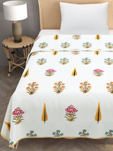 Ethnic Printed Reversible Single Bed Cotton AC Blanket | Lightweight Summer Dohar 60x90 inches