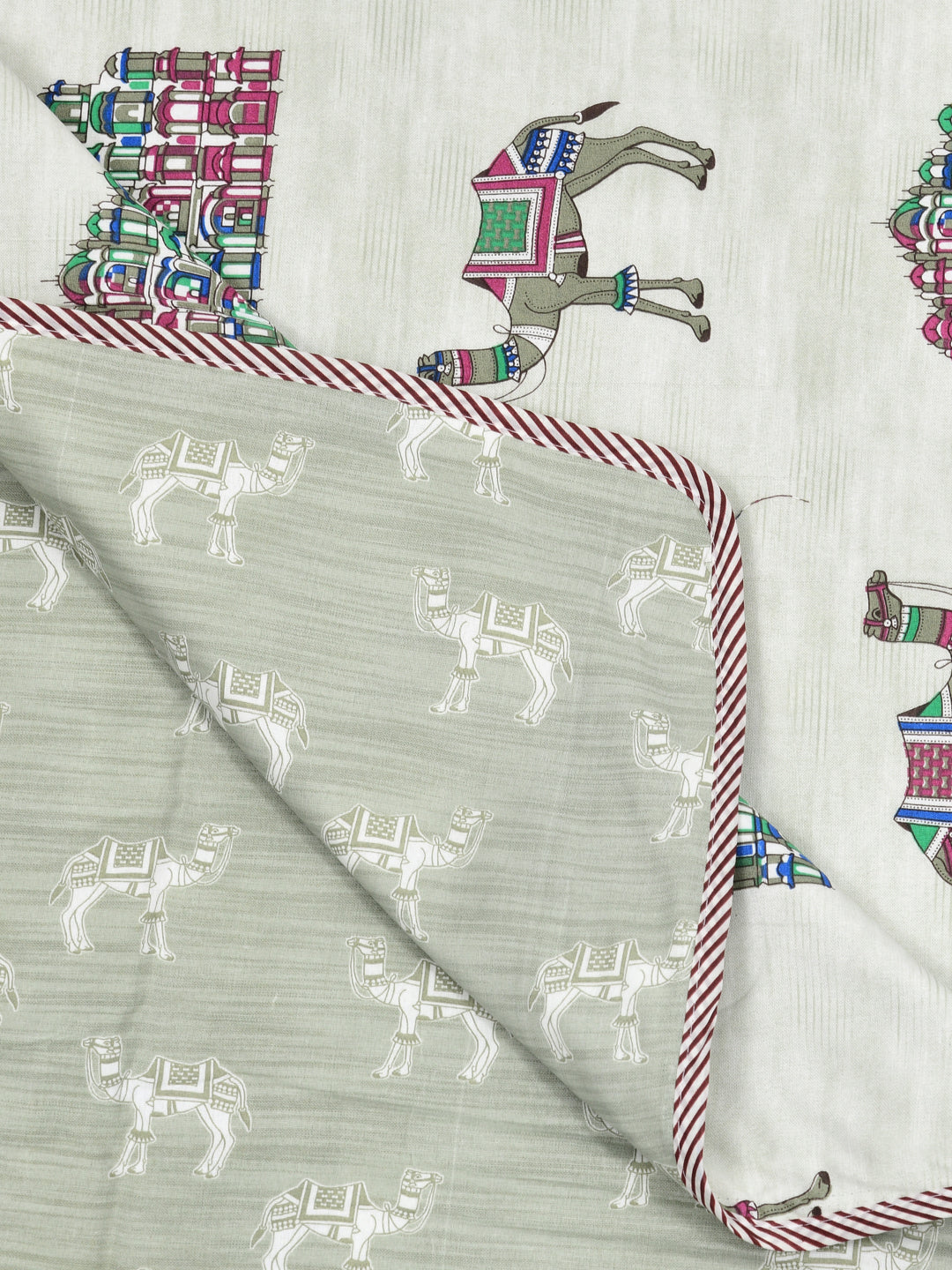 Ethnic Printed Reversible Single Bed Cotton AC Blanket | Lightweight Summer Dohar 60x90 inches