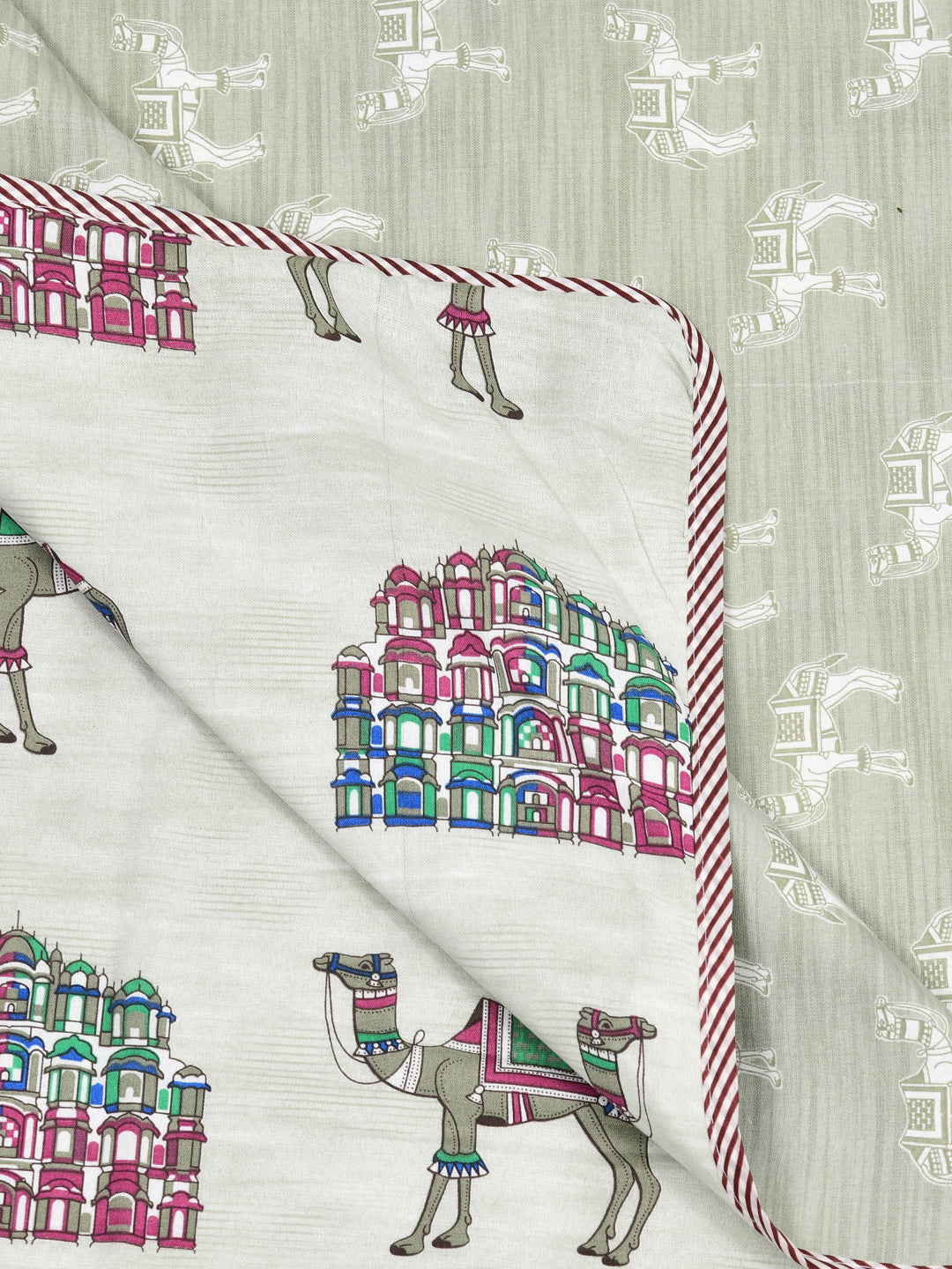 Ethnic Printed Reversible Single Bed Cotton AC Blanket | Lightweight Summer Dohar 60x90 inches