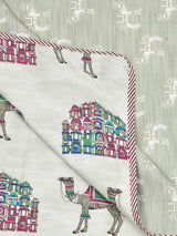 Ethnic Printed Reversible Single Bed Cotton AC Blanket | Lightweight Summer Dohar 60x90 inches