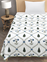 Ethnic Printed Reversible Single Bed Cotton AC Blanket | Lightweight Summer Dohar 60x90 inches