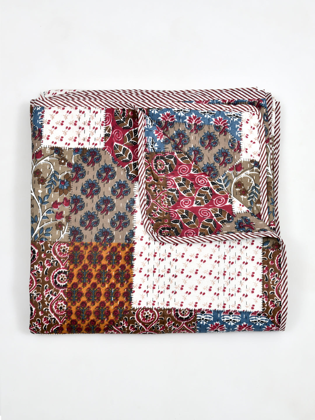 Ethnic Printed Reversible Single Bed Cotton AC Blanket | Lightweight Summer Dohar 60x90 inches