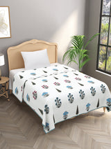 Ethnic Printed Reversible Single Bed Cotton AC Blanket | Lightweight Summer Dohar 60x90 inches