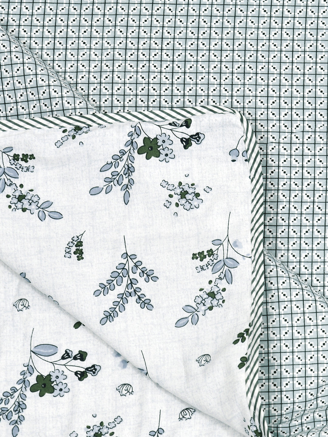 Ethnic Printed Reversible Single Bed Cotton AC Blanket | Lightweight Summer Dohar 60x90 inches