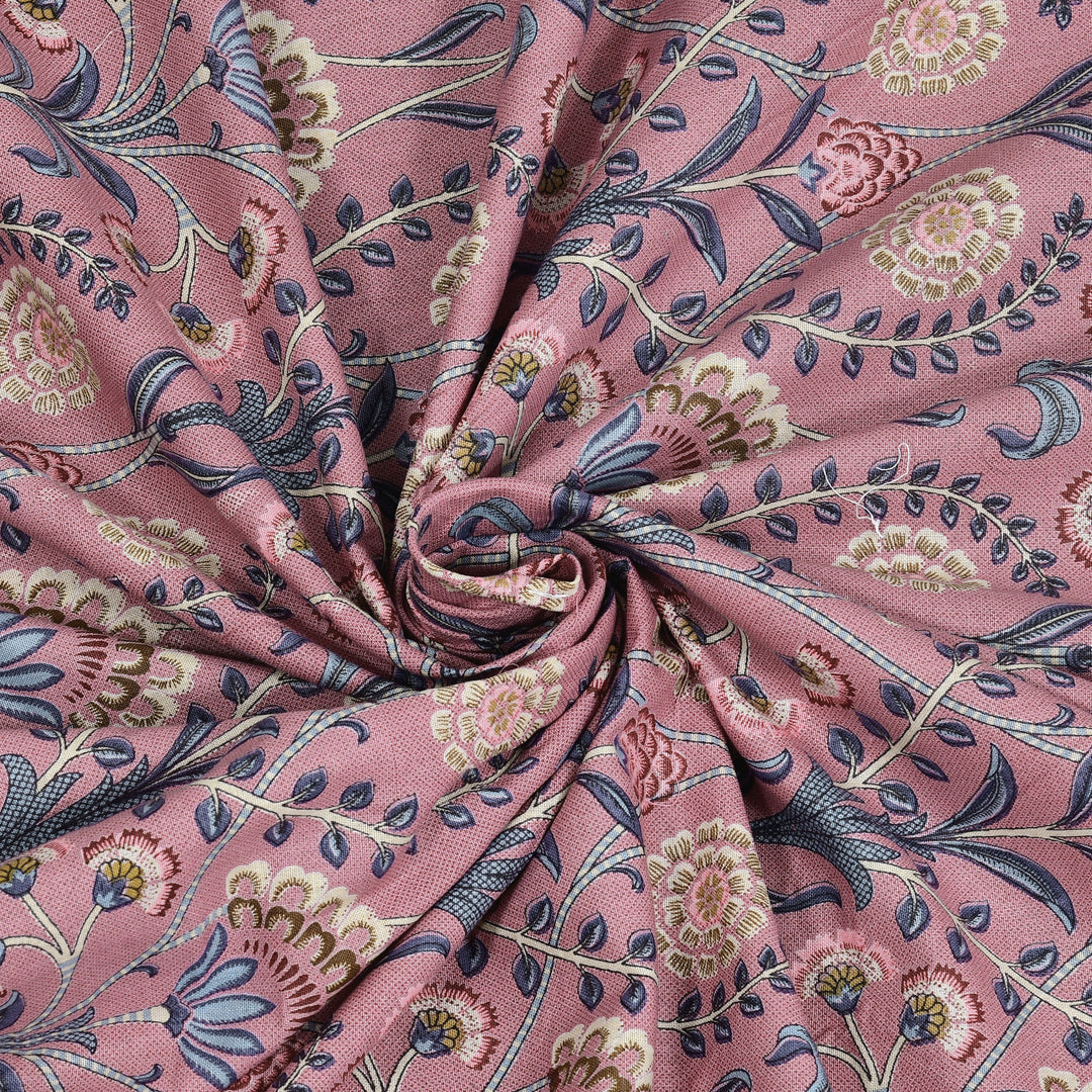 Premium Indigo Cotton Floral Print Super King Bedsheet with 2 Pillow Covers(108*108)