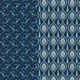 Premium Indigo Cotton Floral Print Super King Bedsheet with 2 Pillow Covers(108*108)