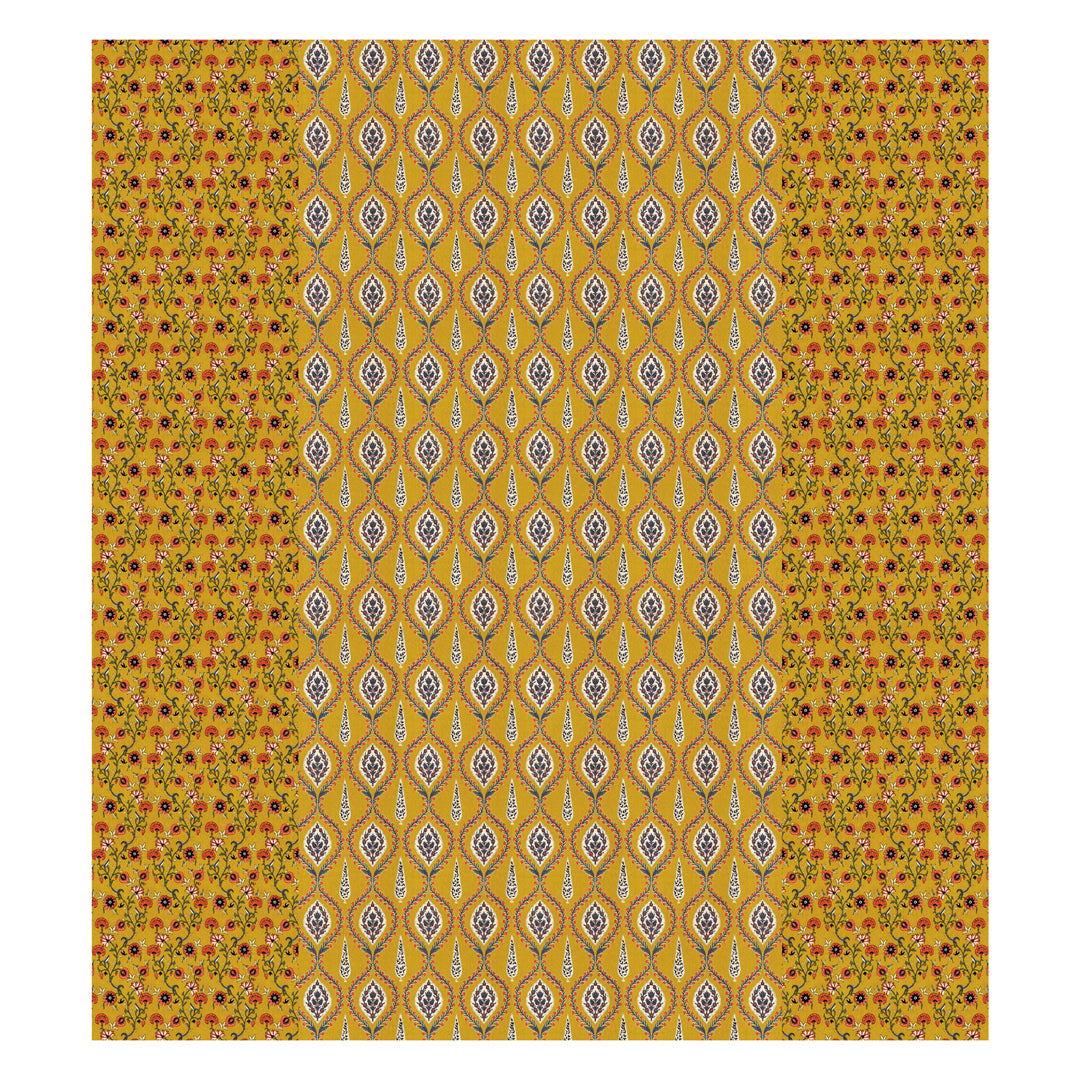 Premium Indigo Cotton Floral Print Super King Bedsheet with 2 Pillow Covers(108*108)