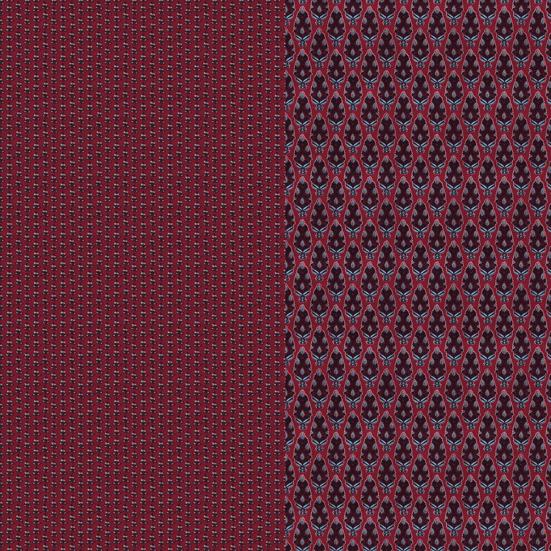 Premium Indigo Cotton Floral Print Super King Bedsheet with 2 Pillow Covers(108*108)