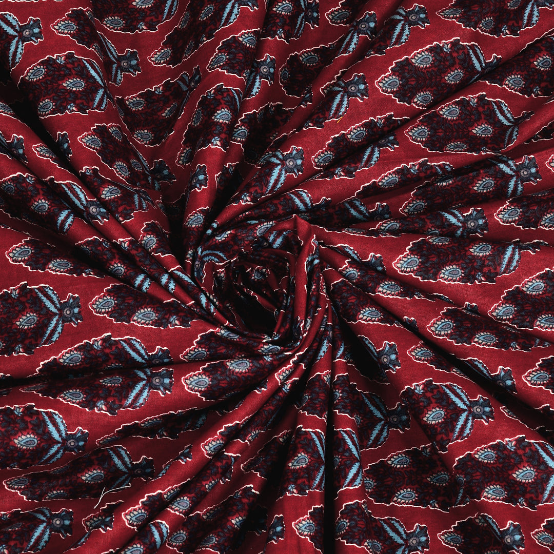 Premium Indigo Cotton Floral Print Super King Bedsheet with 2 Pillow Covers(108*108)