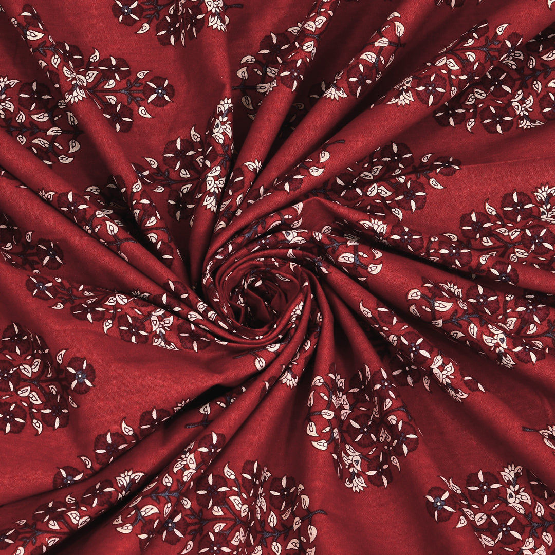 Premium Indigo Cotton Floral Print Super King Bedsheet with 2 Pillow Covers(108*108)