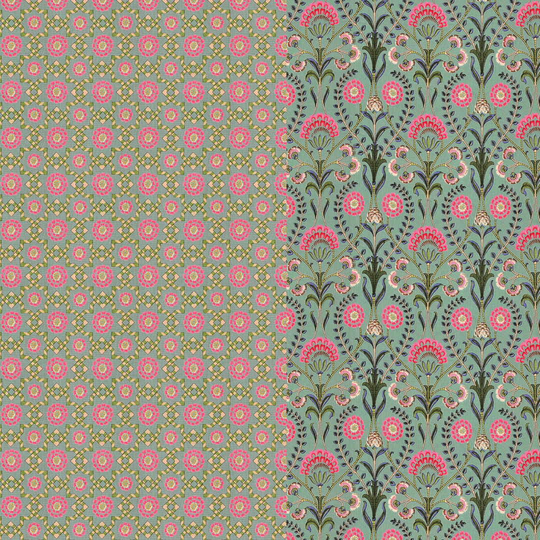 Premium Indigo Cotton Floral Print Super King Bedsheet with 2 Pillow Covers(108*108)