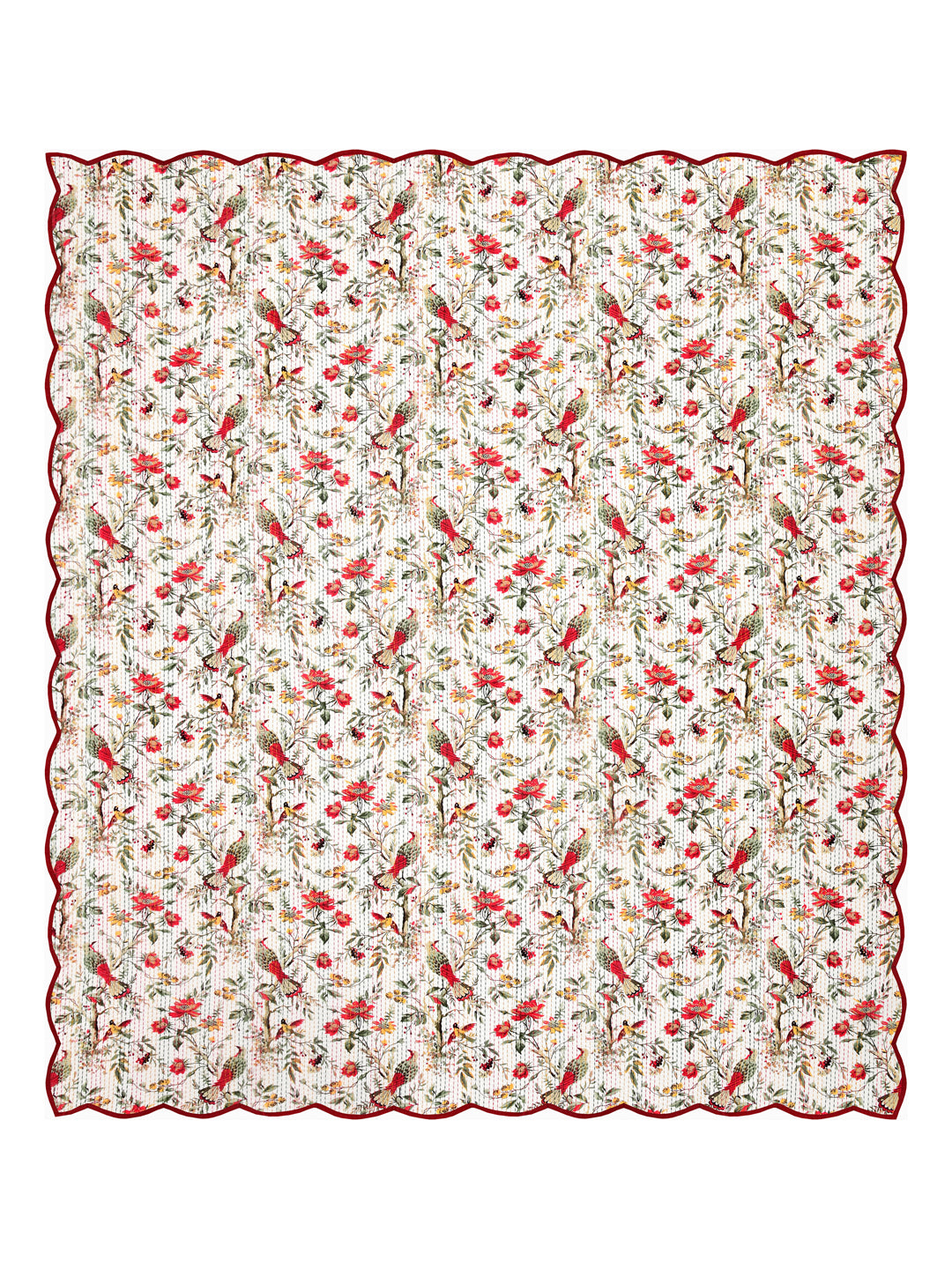 Handblock printed Kantha Bedcover
