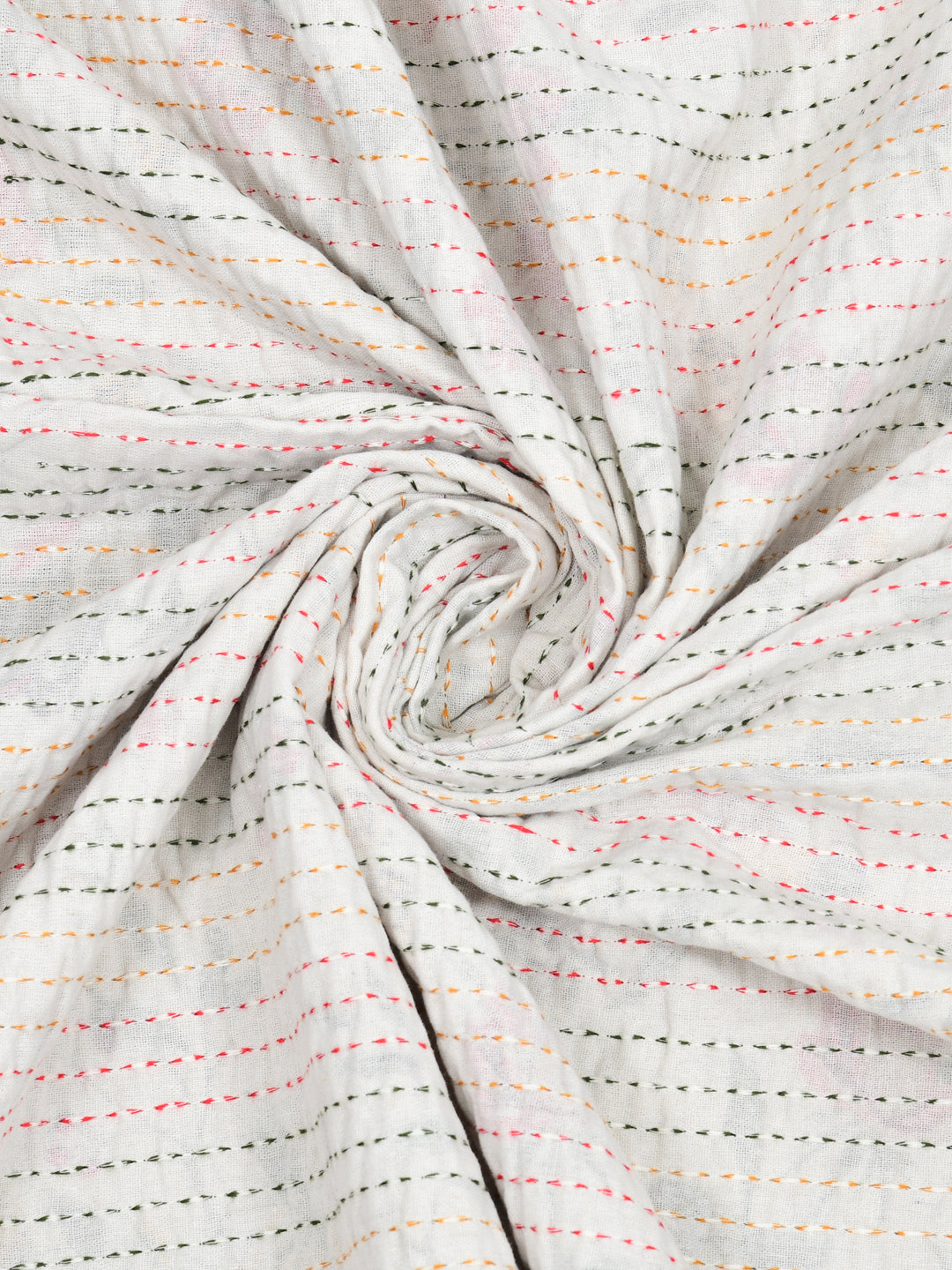 Handblock printed Kantha Bedcover