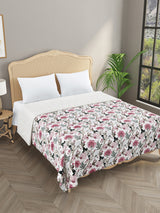 Handblock printed Kantha Bedcover