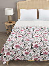Handblock printed Kantha Bedcover