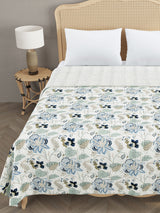 Handblock printed Kantha Bedcover