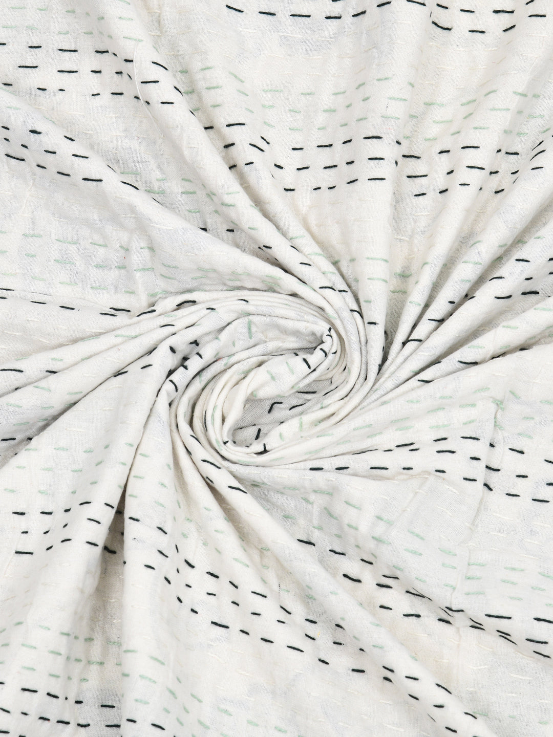 Handblock printed Kantha Bedcover