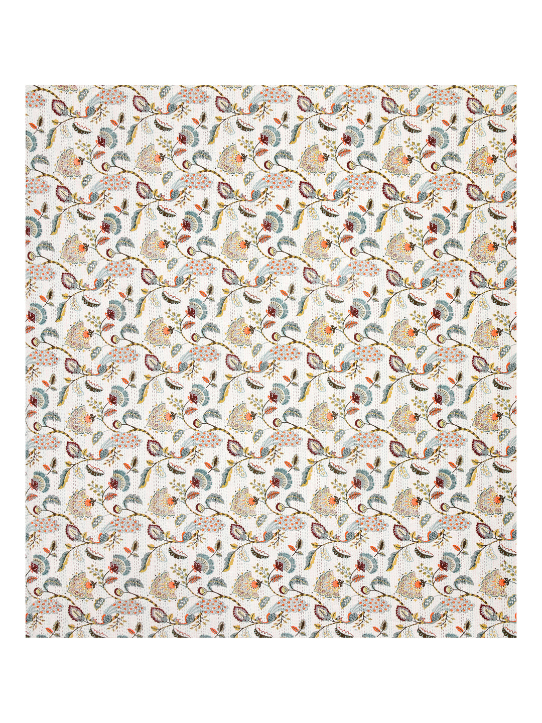 Handblock printed Kantha Bedcover