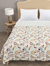 Handblock printed Kantha Bedcover