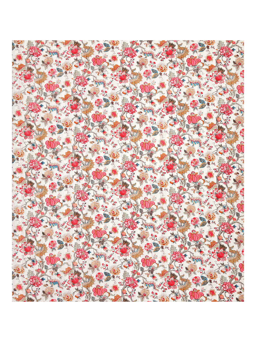 Handblock printed Kantha Bedcover