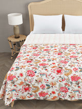 Handblock printed Kantha Bedcover