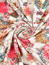 Handblock printed Kantha Bedcover
